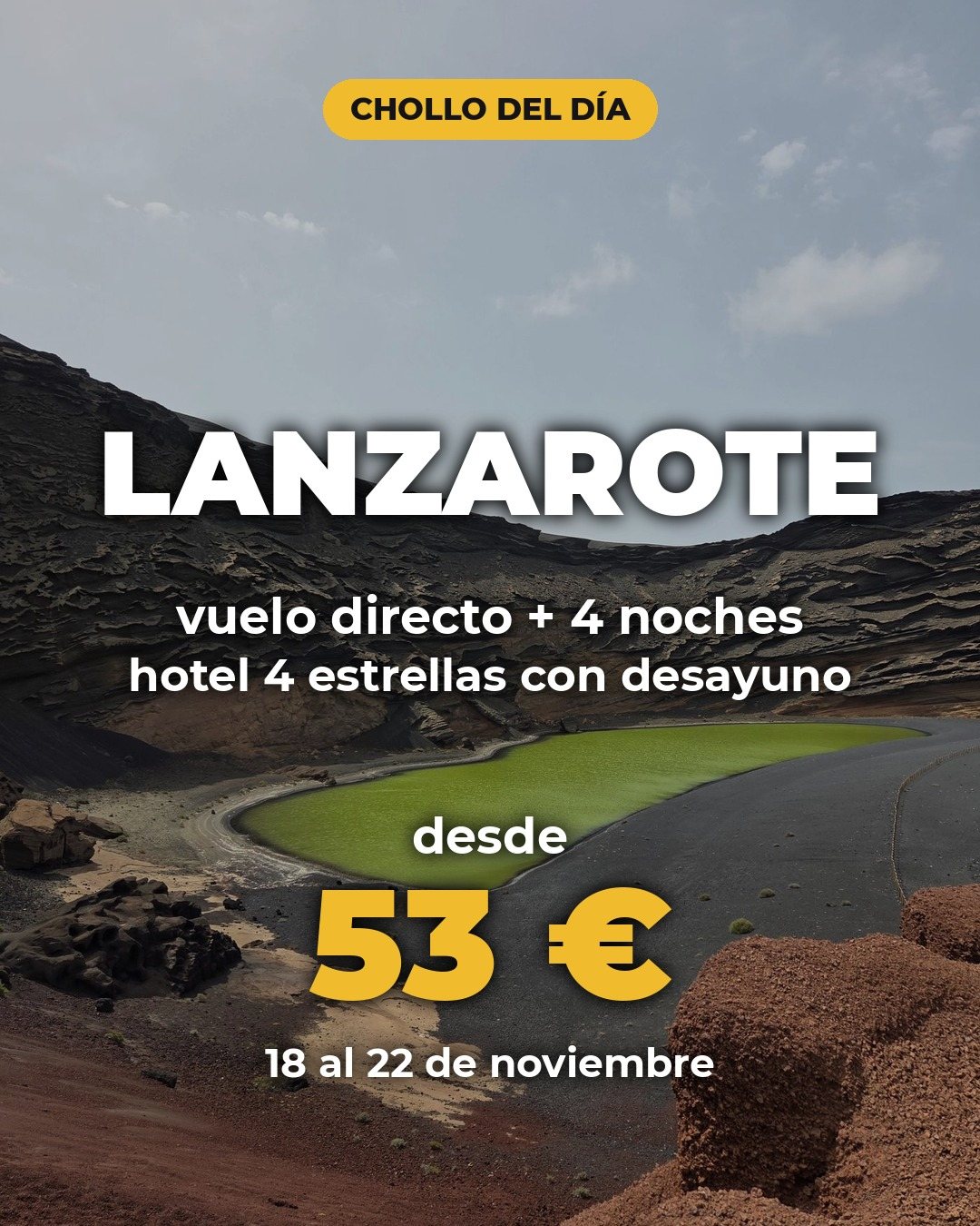 Lanzarote: vuelo directo desde 53 € y 4 noches en hotel 4 estrellas