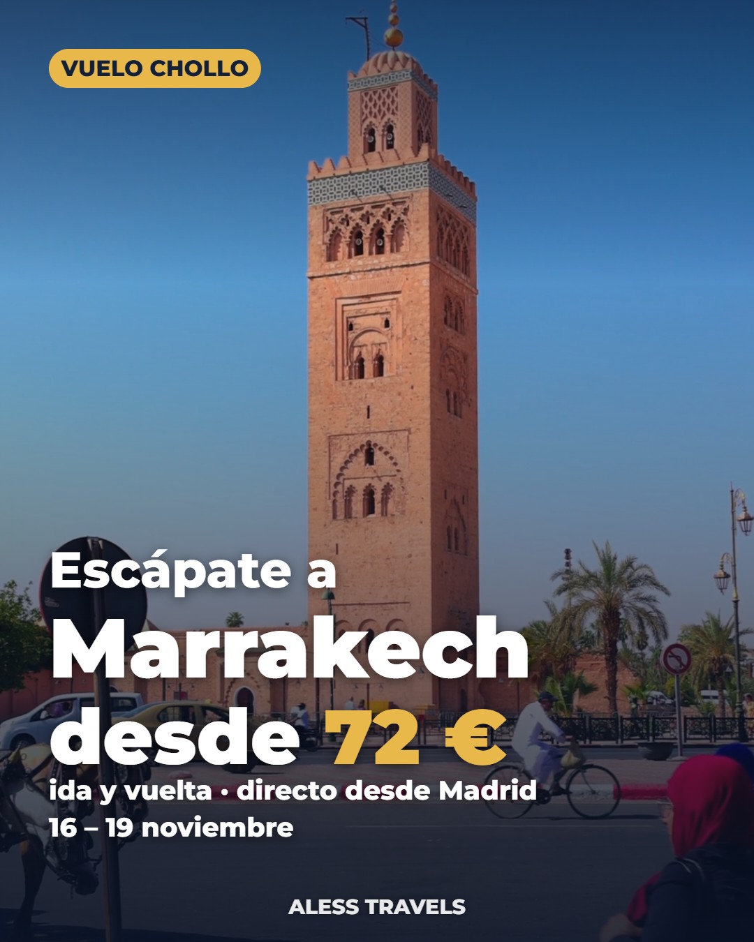 Vuelo directo Madrid–Marrakech desde 72 € ida y vuelta